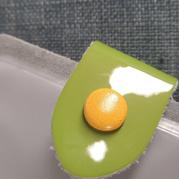 Patent Leather Orange Green Wallet Business Card Credit Cards Photos - Picture 5 of 6